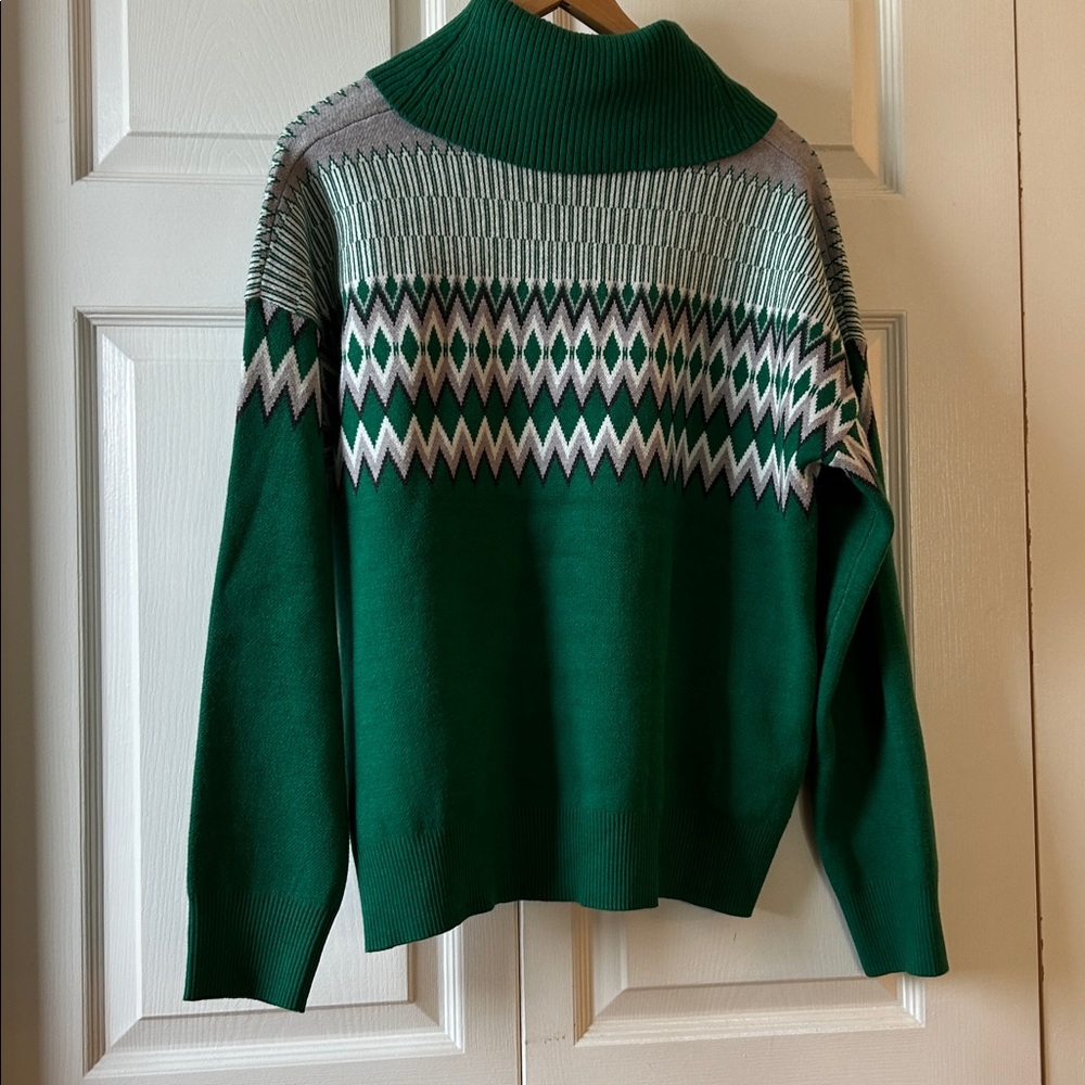 Xl Green fair isle ski sweater-BNWT - Picture 1 of 9